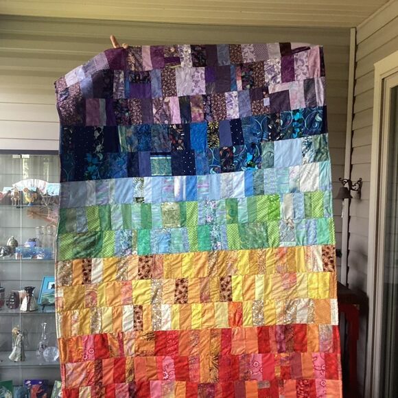 NWT Hand Crafted Colorful Patchwork Quilt in Generous Size - Picture 4 of 15